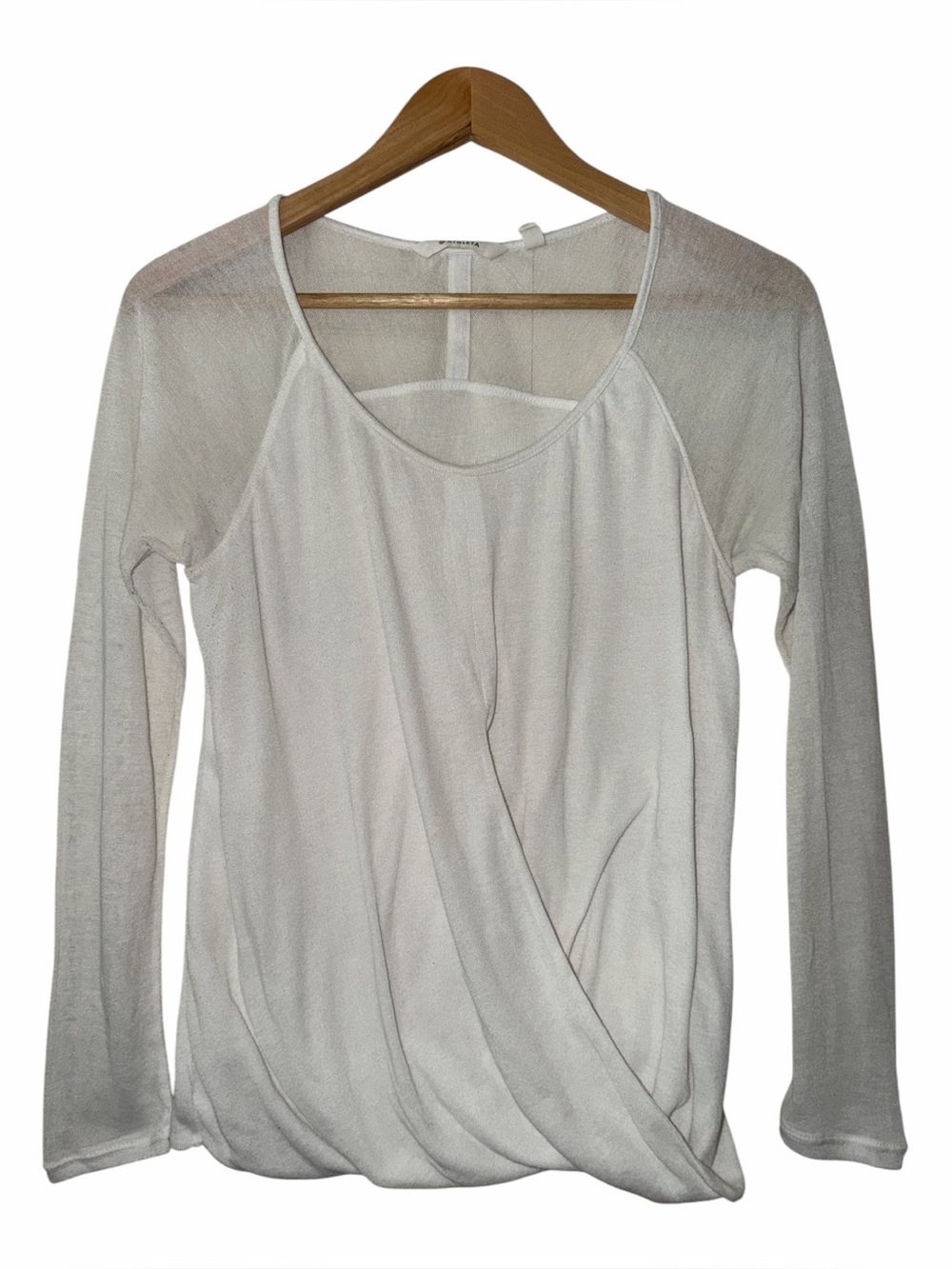 Athleta Long Sleeve Cross Front Neveah Top Women’s Small Athleisure Luxe White